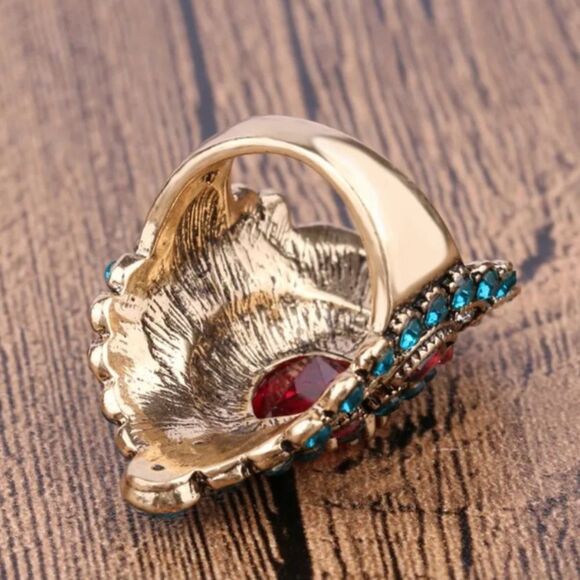 🌺 Bohemian Gorgeous Unique crystal & rhinestone Cocktail Ring 🌺 - Picture 6 of 6